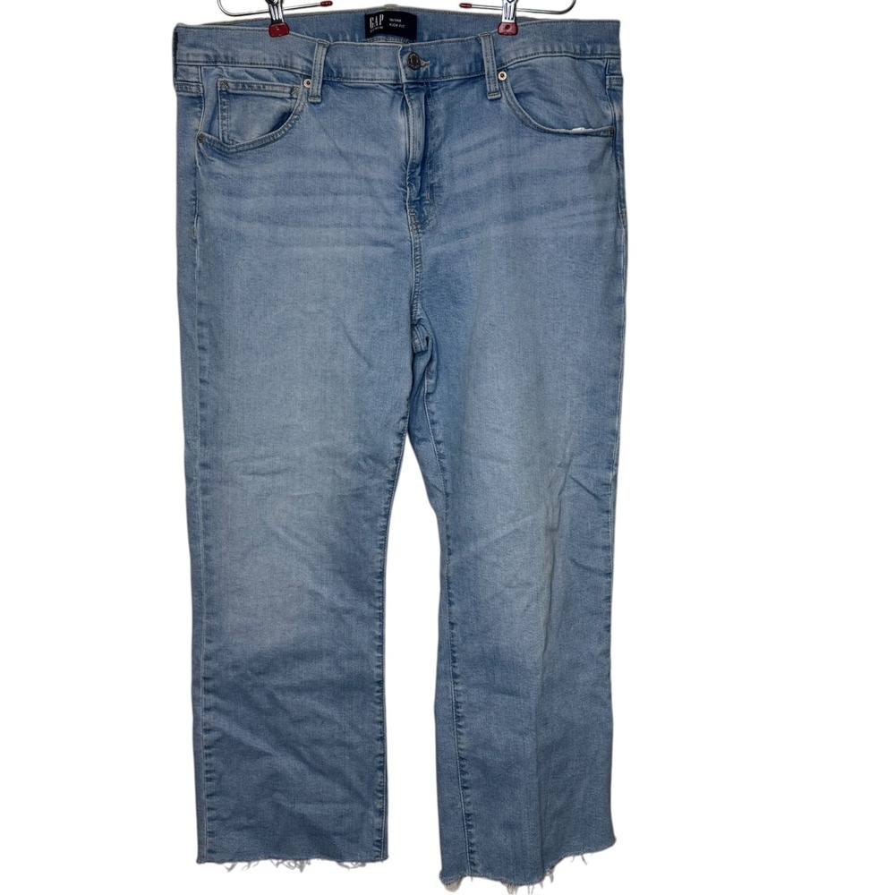 Gap Womens Jeans Kick Fit Cut Off High Rise Ankle Stretch Light Blue 18/34 R